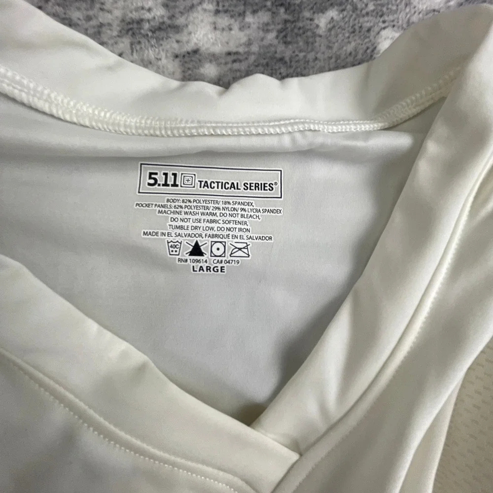 5.11 Tactical Holster Shirt Mens L White V-Neck Short Sleeve Undergear NWT